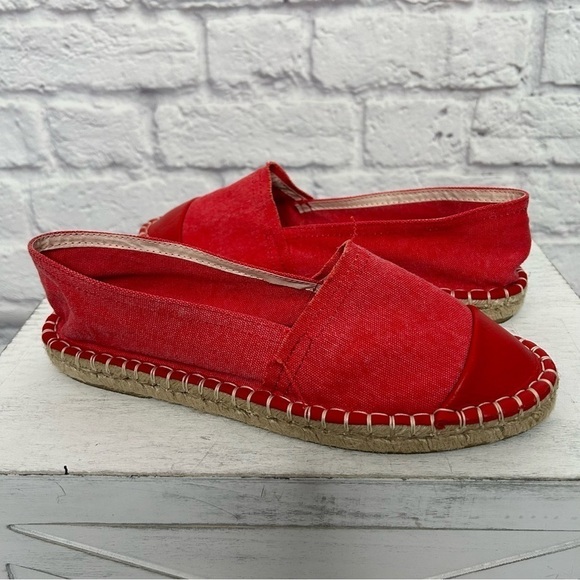 Vivi G. Shoes Red Canvas Espadrille Flats - Picture 6 of 14